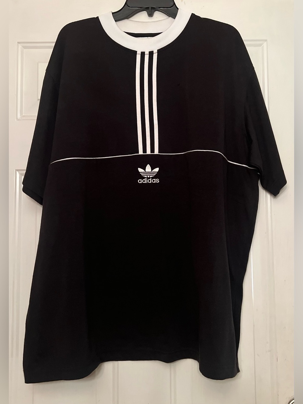 Adidas Originals Trefoil Oversized Black White Stripe T-Shirt - XL